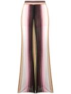 Missoni Striped Knit Flared Trousers - Pink
