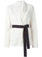 Brunello Cucinelli Belted Blazer, Women's, Size: 42, Nude/neutrals, Silk/cotton/acetate/spandex/elastane