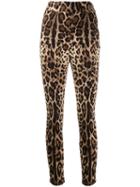 Dolce & Gabbana Leopard Print Cropped Trousers - Neutrals