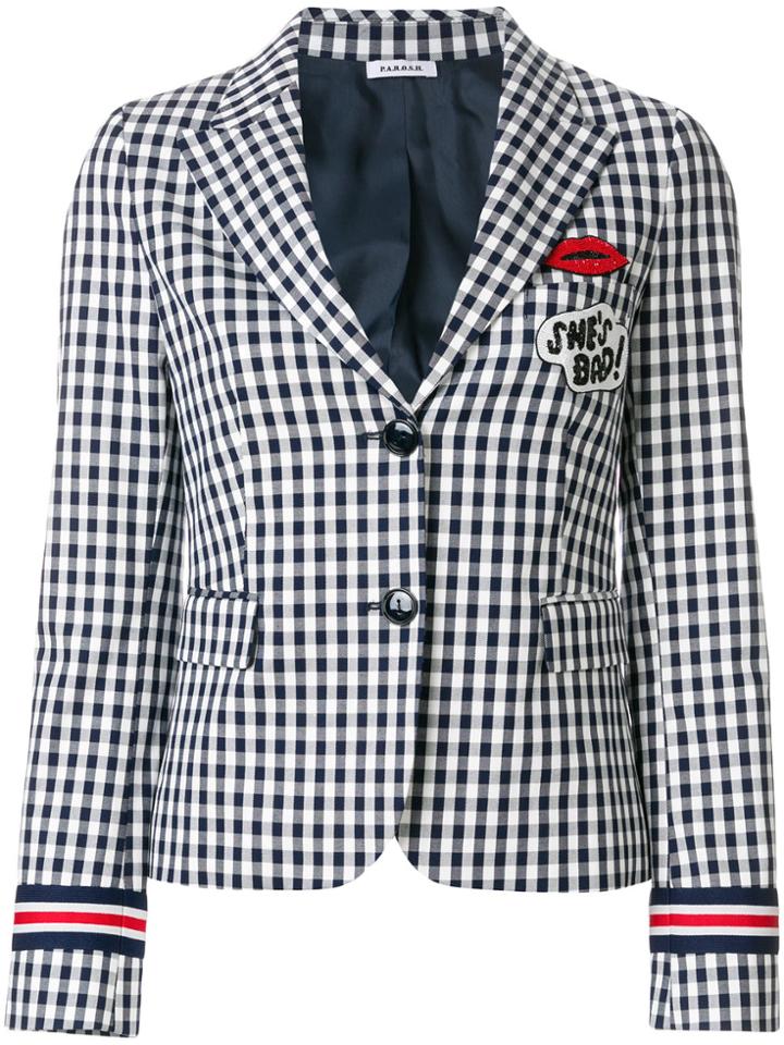 P.a.r.o.s.h. She's Bad Vichy Blazer - Blue