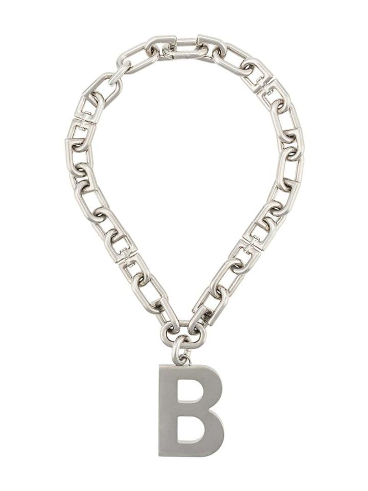 Balenciaga B Chain Necklace - Silver