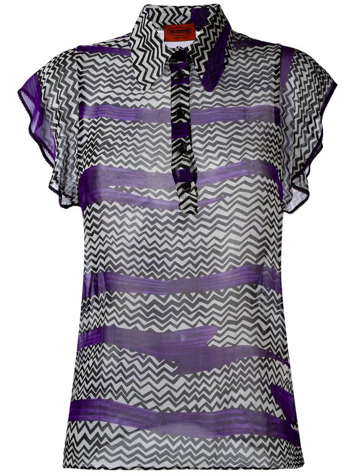 Missoni Zigzag Print Blouse, Size: 42, Silk