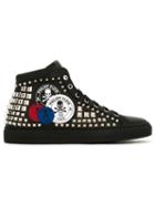 Philipp Plein Nonsense Hi-top Sneakers, Men's, Size: 43, Black, Leather/rubber/metal Other