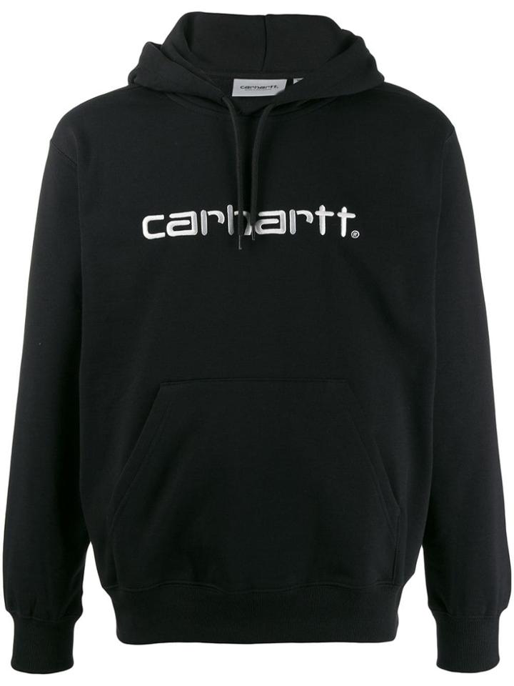 Carhartt Wip Logo Embroidered Hoodie - Black