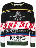 Iceberg Logo Colour-block Sweater - Black