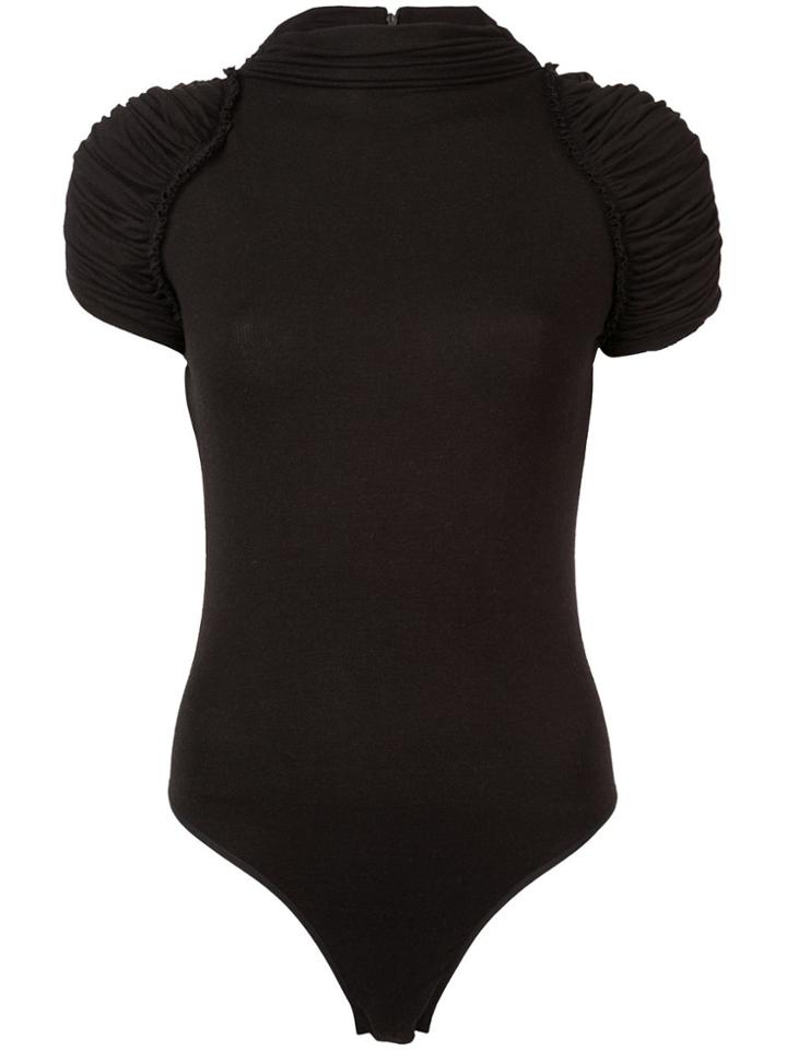Josie Natori Stretch Knit Bodysuit - Black