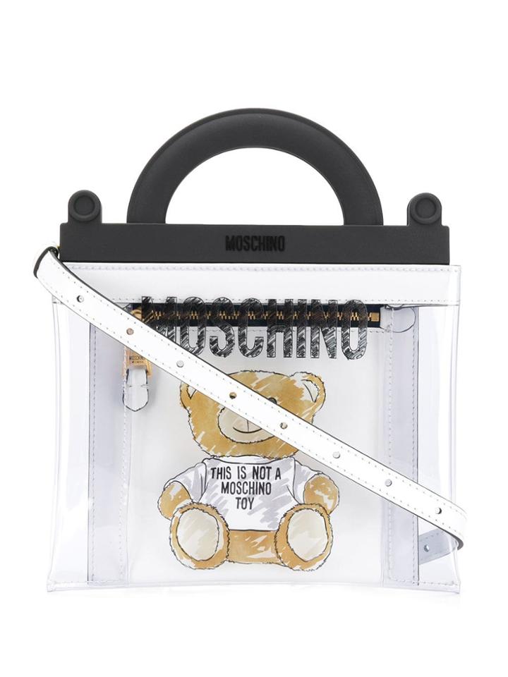 Moschino Clear Teddy Bear Tote - White
