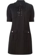 Marc By Marc Jacobs Lace-up Fastening Dress, Women's, Size: Large, Black, Polyester/spandex/elastane