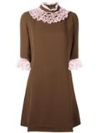 Vivetta 'tabasco' Ruffled Mini Dress, Women's, Size: 42, Brown, Viscose/silk/acetate/cupro