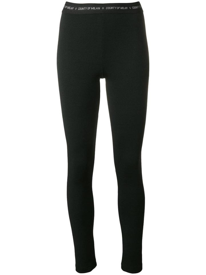 Marcelo Burlon County Of Milan Waistband Logo Leggings - Black