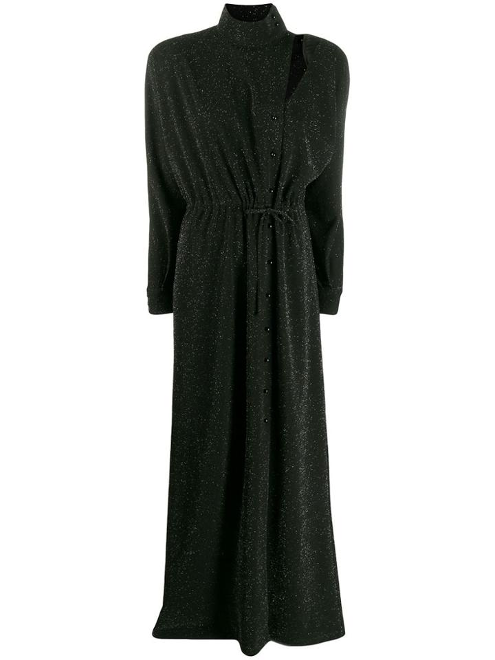 Almaz Glitter Cut Out Gown - Black