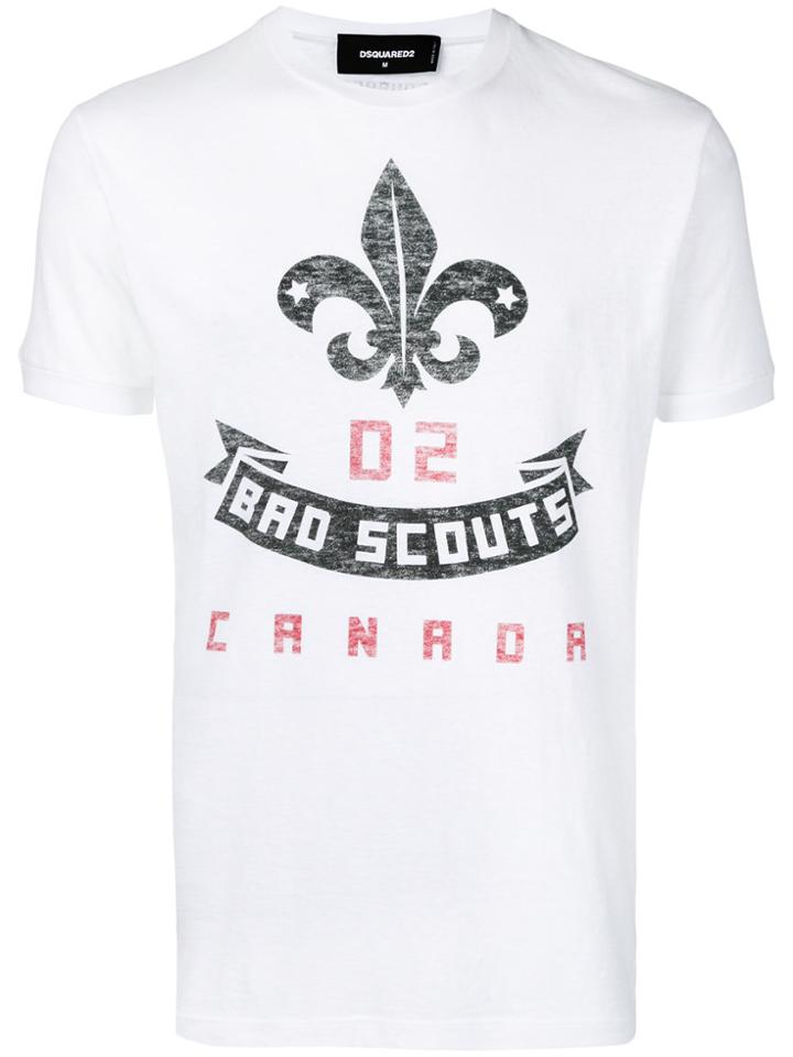 Dsquared2 Bro Scouts Crest Print T-shirt - White
