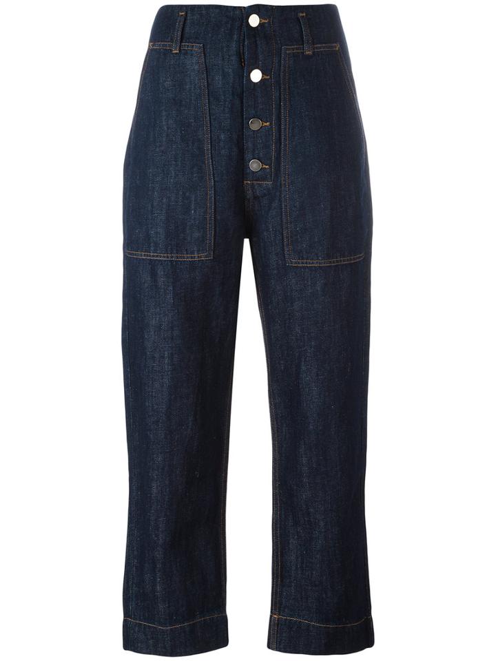 Sofie D'hoore Cropped Jeans, Women's, Size: 36, Blue, Cotton/linen/flax