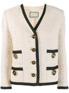 Gucci Contrasting Trim Tweed Jacket - Neutrals