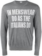 Caruso Slogan Sweater - Grey