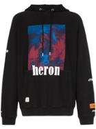 Heron Preston Heron Print Cotton Hoodie - Black