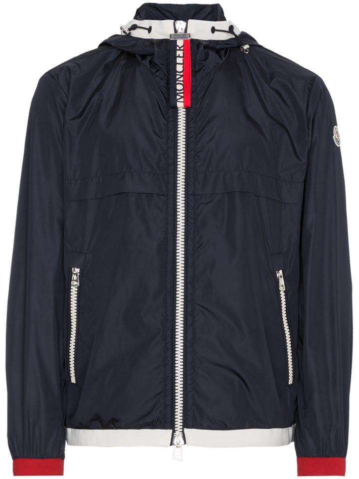Moncler Blue Alshat Hooded Shell Jacket