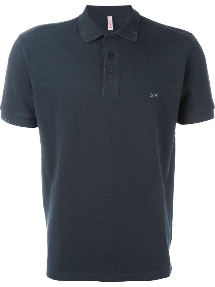 Sun 68 Embroidered Logo Polo Shirt, Men's, Size: L, Green, Cotton