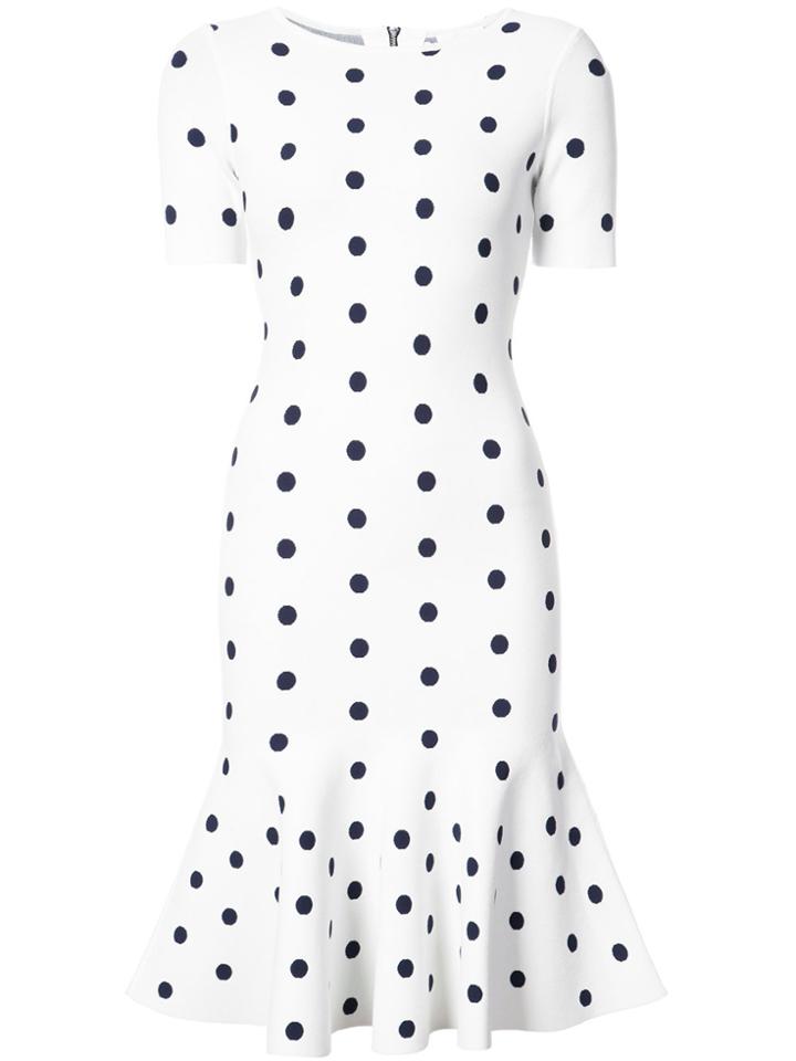 Milly Polka Dot Flared Dress - White
