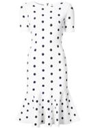Milly Polka Dot Flared Dress - White