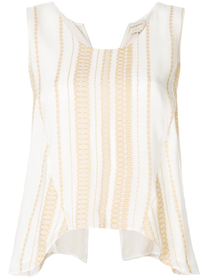 Zeus+dione Spathi Striped Top - White