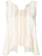 Zeus+dione Spathi Striped Top - White
