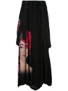 Yohji Yamamoto Long Printed Skirt - Black