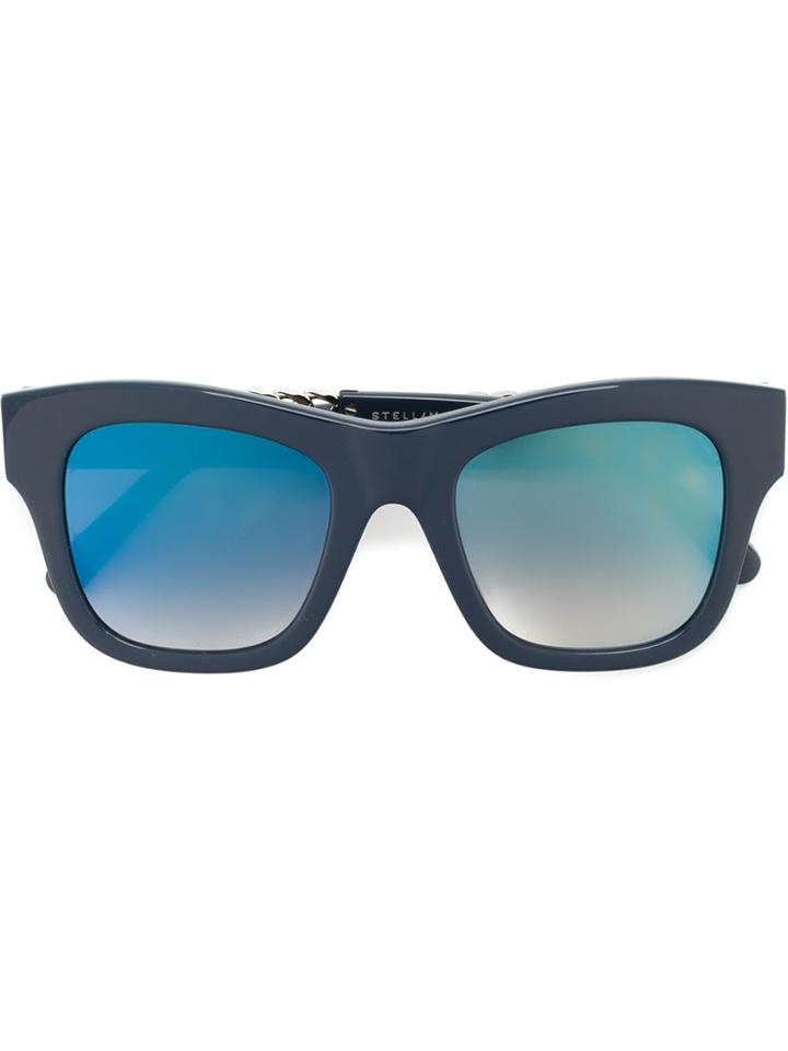 Stella Mccartney Eyewear Havana Falabella Square Sunglasses - Blue
