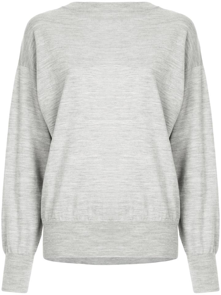 H Beauty & Youth Long Sleeved Cut Out Top - Grey