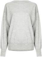 H Beauty & Youth Long Sleeved Cut Out Top - Grey