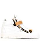 Giuseppe Zanotti Design Coby Hi-top Sneakers, Men's, Size: 40, White, Leather/rubber