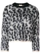 Nude Leopard Print Jumper - Grey