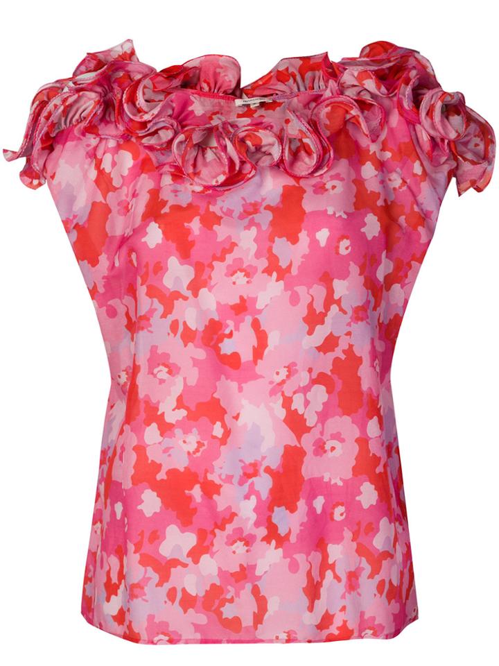 Manoush Camouflage Rose Print Top - Pink & Purple