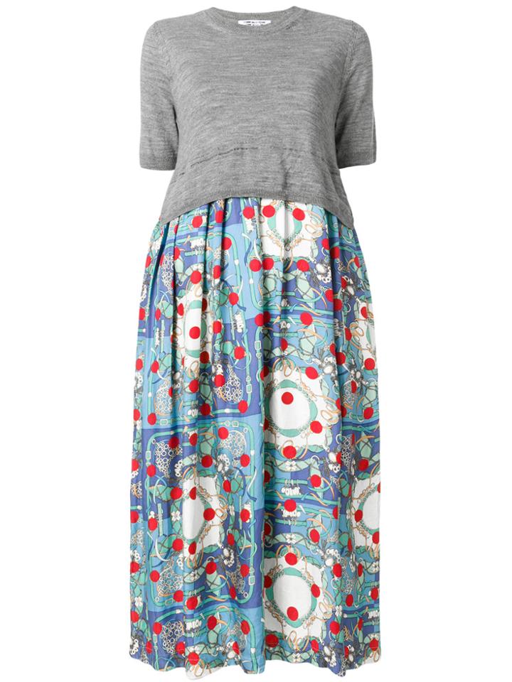 Comme Des Garçons Comme Des Garçons Printed Skirt Dress - Grey