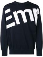 Emporio Armani Logo Knitted Jumper - Blue