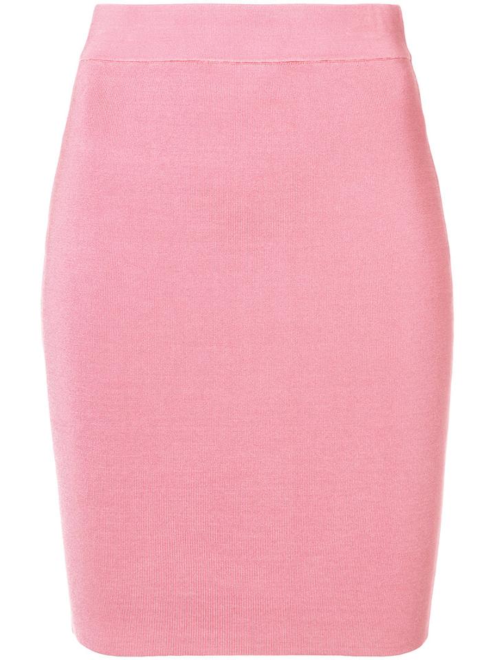 T By Alexander Wang - Fitted Skirt - Women - Nylon/spandex/elastane/viscose - L, Pink/purple, Nylon/spandex/elastane/viscose