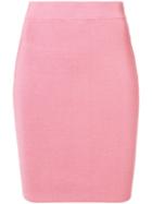 T By Alexander Wang - Fitted Skirt - Women - Nylon/spandex/elastane/viscose - L, Pink/purple, Nylon/spandex/elastane/viscose