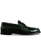 Burberry Kiltie Fringe Leather Loafers - Green