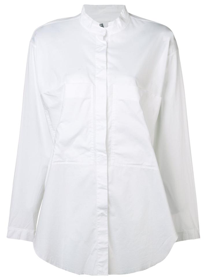 Kristensen Du Nord Pleated Collar Shirttand - White