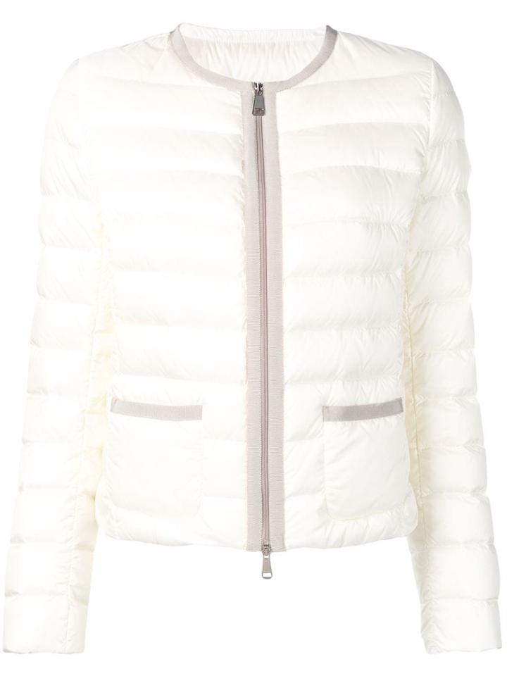 Moncler Zipped Puffer Jacket - Neutrals