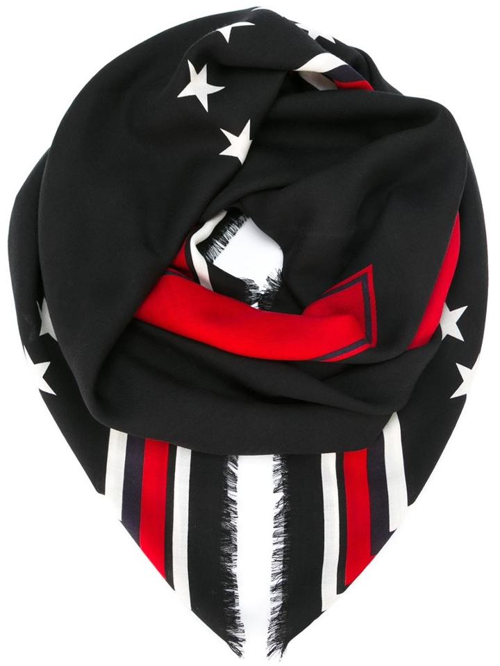 Givenchy 17 Print Scarf, Women's, Black, Silk/virgin Wool