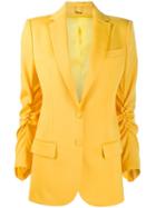 Styland Ruched Blazer - Yellow