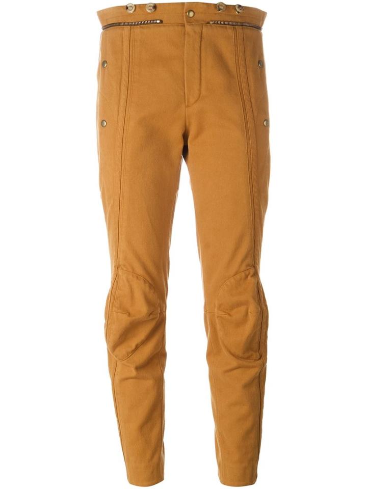 Chloé Biker Trousers, Women's, Size: 34, Brown, Cotton/leather