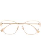 Fendi Eyewear Oversized Frame Glasses - Gold