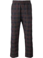 Barena Checked Trousers, Men's, Size: 50, Blue, Cotton/linen/flax