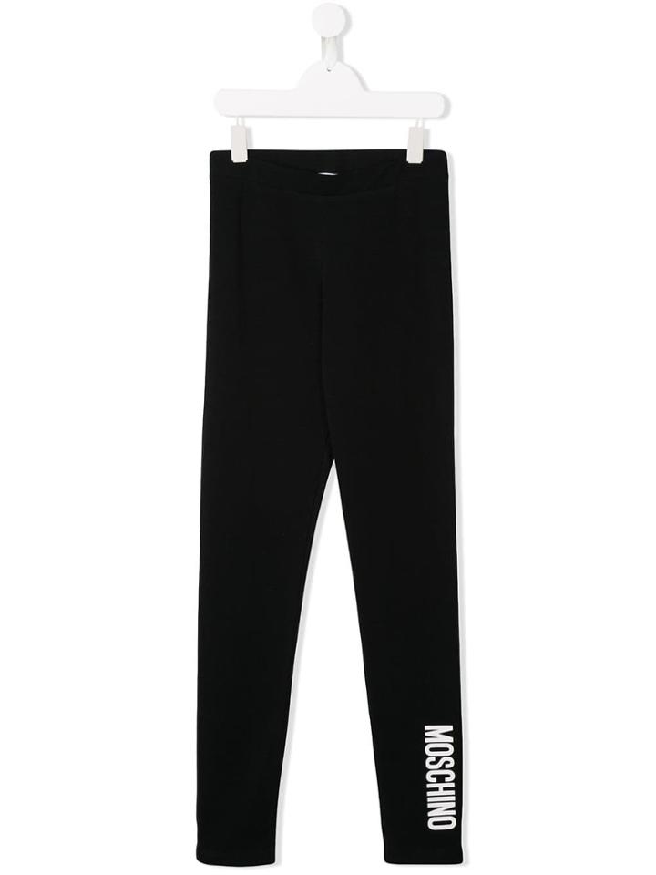 Moschino Kids Logo Printed Leggings - Black