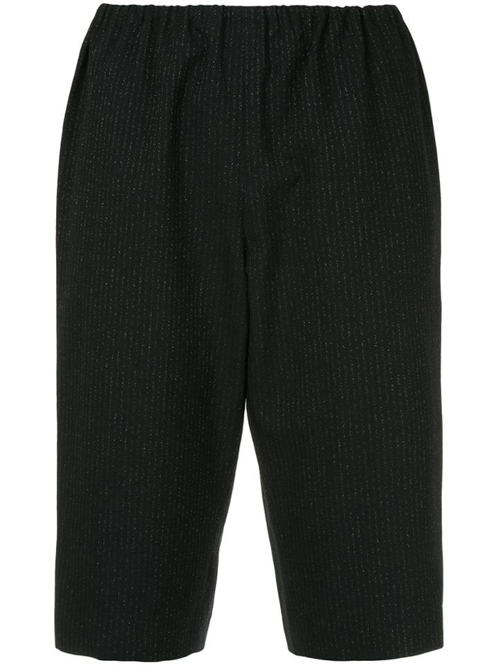 Comme Des Garçons Vintage Pin-stripe Fitted Shorts - Black