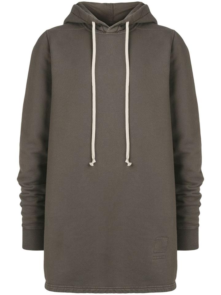 Rick Owens Drkshdw Longline Plain Hoodie - Neutrals