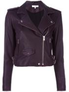Iro Ashville Leather Biker Jacket, Women's, Size: 36, Pink/purple, Lamb Skin/rayon/polyester