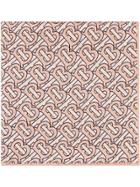 Burberry Monogram Print Silk Satin Pocket Square - Pink